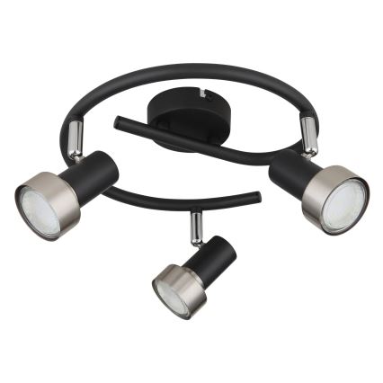 Globo - Spotlight  3xGU10/25W/230V svart/silver