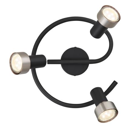 Globo - Spotlight  3xGU10/25W/230V svart/silver