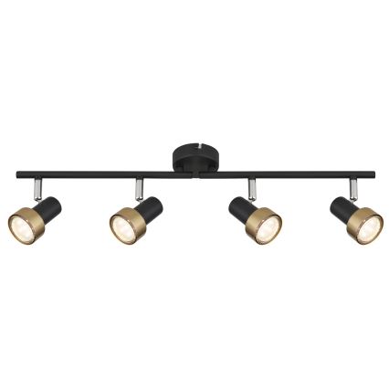 Globo - Spotlight  4xGU10/25W/230V svart/guld