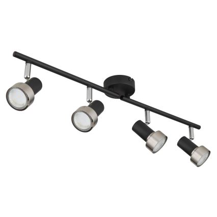 Globo - Spotlight  4xGU10/25W/230V svart/silver