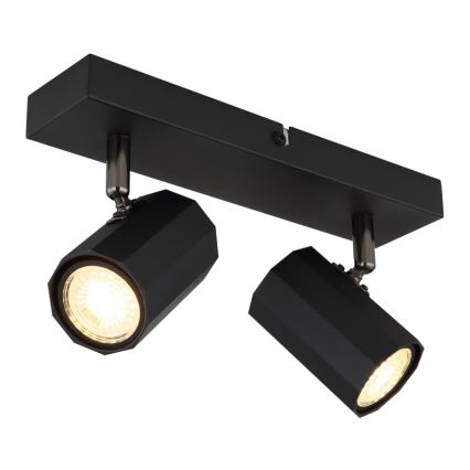 Globo - Spotlight 2xGU10/25W/230V svart