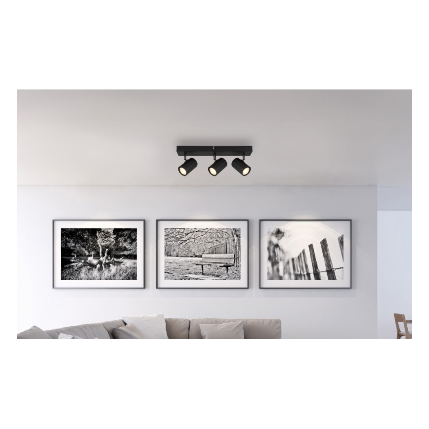 Globo - Spotlight 3xGU10/25W/230V svart