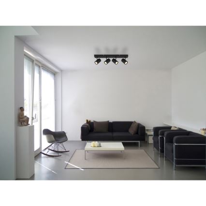 Globo - Spotlight 4xGU10/25W/230V svart