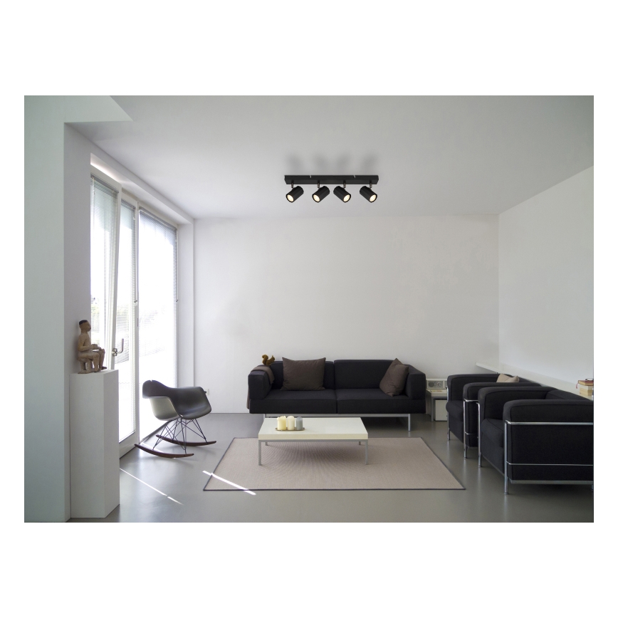 Globo - Spotlight 4xGU10/25W/230V svart