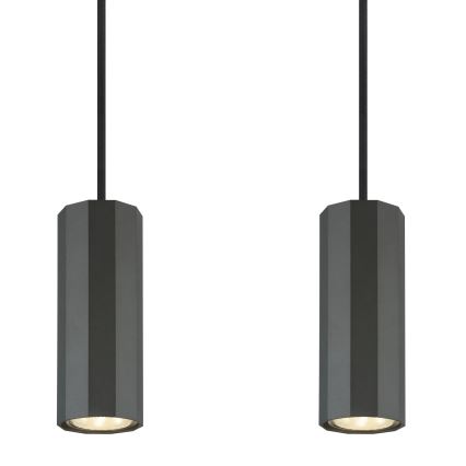 Globo - Ljuskrona med textilsladd 4xGU10/25W/230V svart