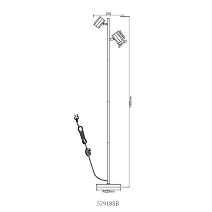 Globo - Golvlampa 2xGU10/5W/230V svart