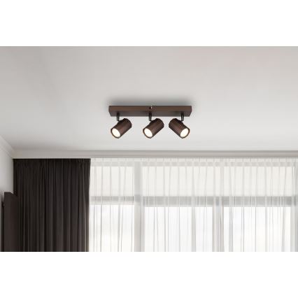 Globo - Spotlight 3xGU10/25W/230V brun