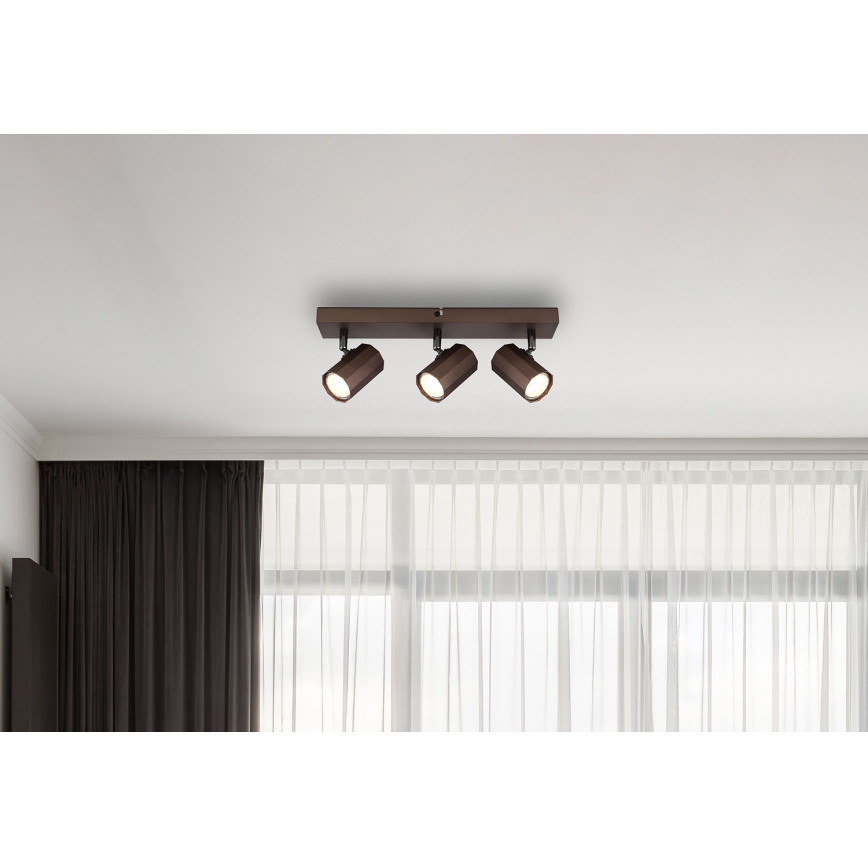 Globo - Spotlight 3xGU10/25W/230V brun