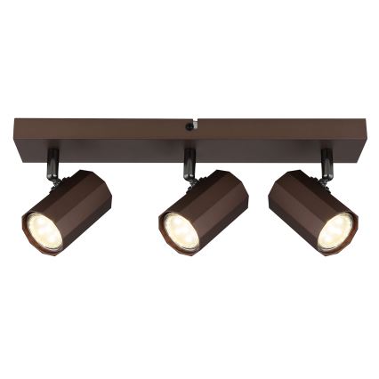 Globo - Spotlight 3xGU10/25W/230V brun