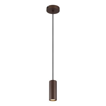 Globo - Ljuskrona med textilsladd 1xGU10/25W/230V brun
