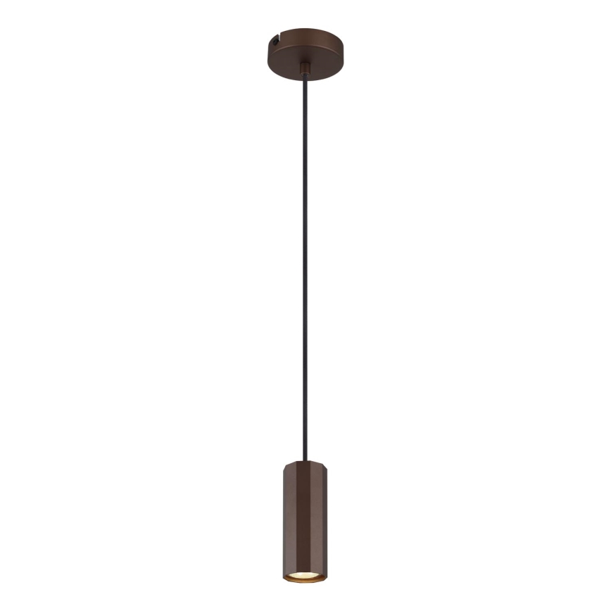 Globo - Ljuskrona med textilsladd 1xGU10/25W/230V brun
