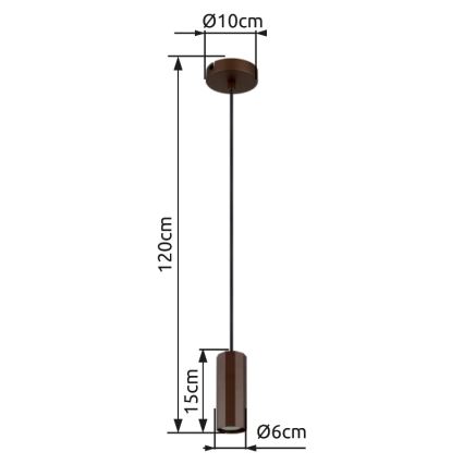 Globo - Ljuskrona med textilsladd 1xGU10/25W/230V brun