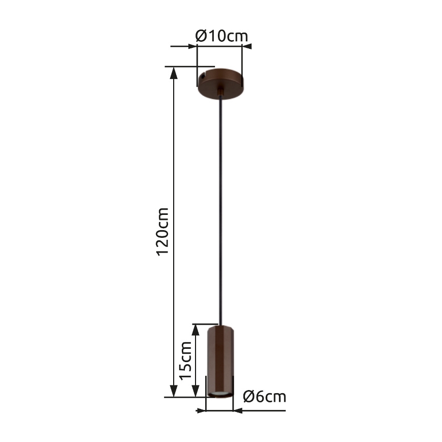 Globo - Ljuskrona med textilsladd 1xGU10/25W/230V brun