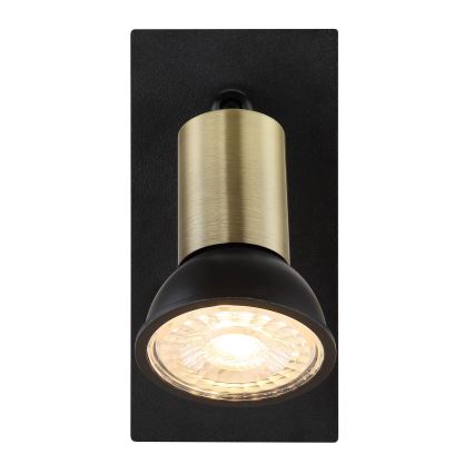 Globo - Väggspotlight 1xGU10/35W/230V svart/mässing