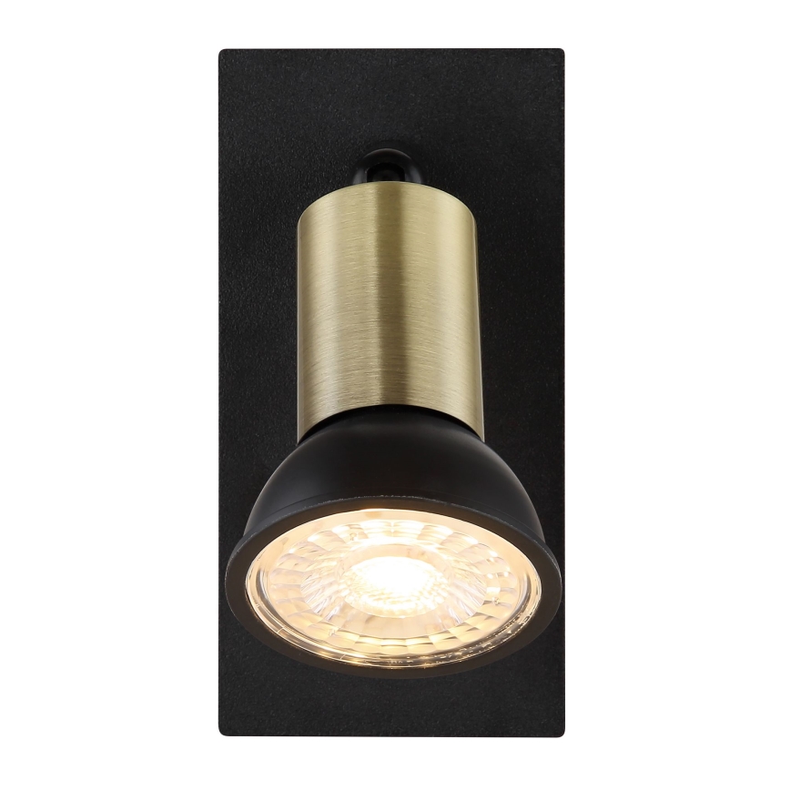 Globo - Väggspotlight 1xGU10/35W/230V svart/mässing