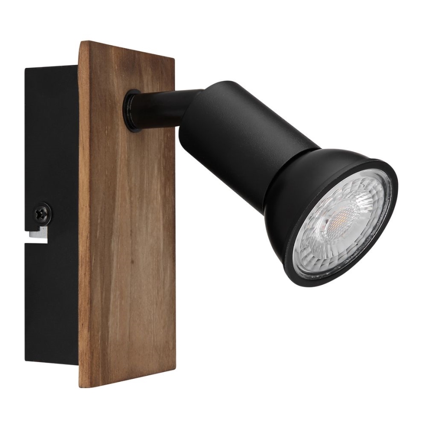 Globo - Väggspotlight 1xGU10/35W/230V trä/svart