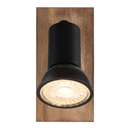 Globo - Väggspotlight 1xGU10/35W/230V trä/svart