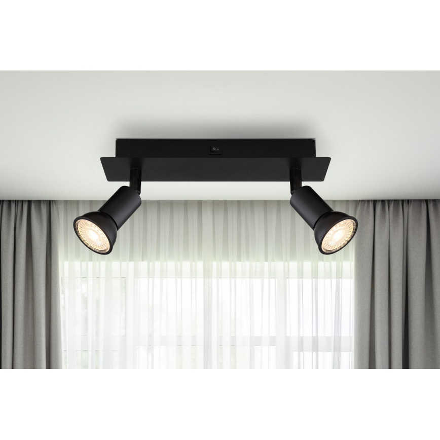 Globo - Spotlight 2xGU10/35W/230V svart