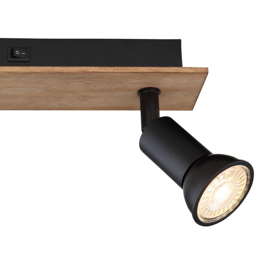 Globo - Bdové belysning 2xGU10/35W/230V trä/svart