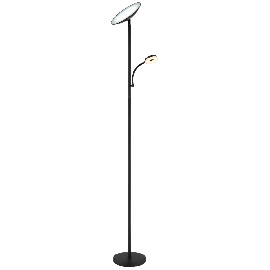 Globo - LED dimbar golvlampa LED/20W/230V+ LED/5W 3000/4000/6500K svart