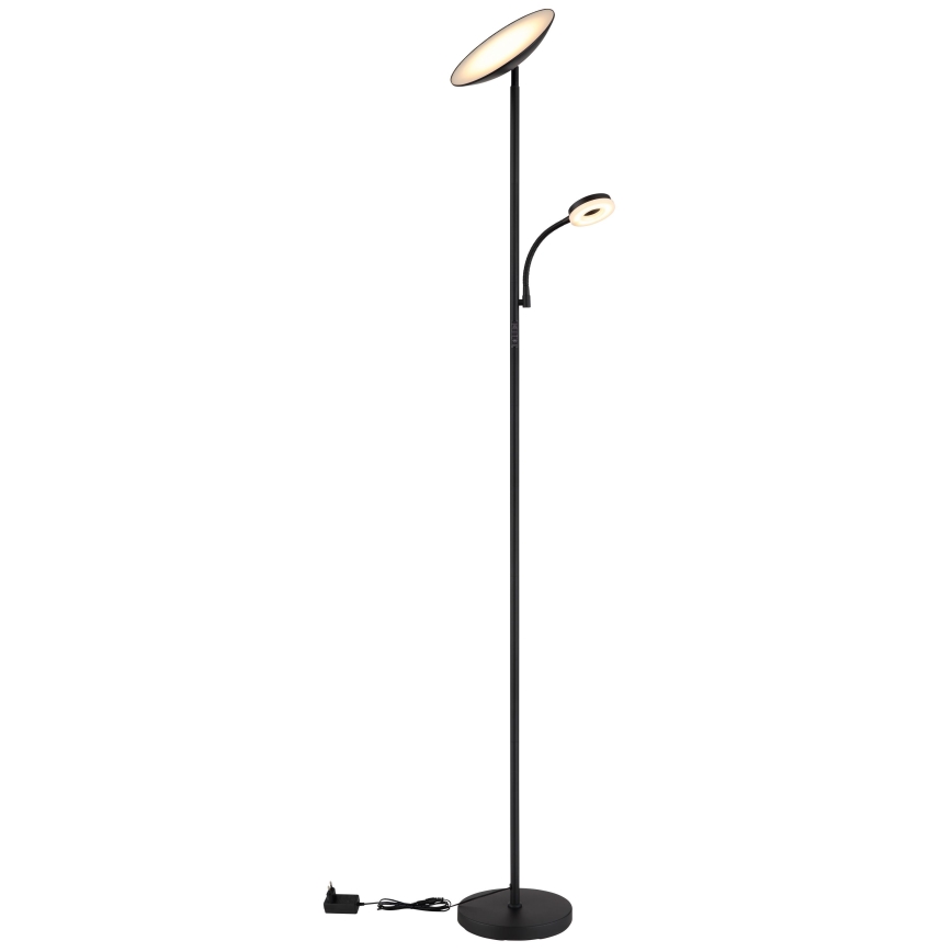 Globo - LED dimbar golvlampa LED/20W/230V+ LED/5W 3000/4000/6500K svart