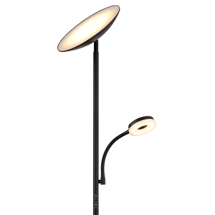 Globo - LED dimbar golvlampa LED/20W/230V+ LED/5W 3000/4000/6500K svart