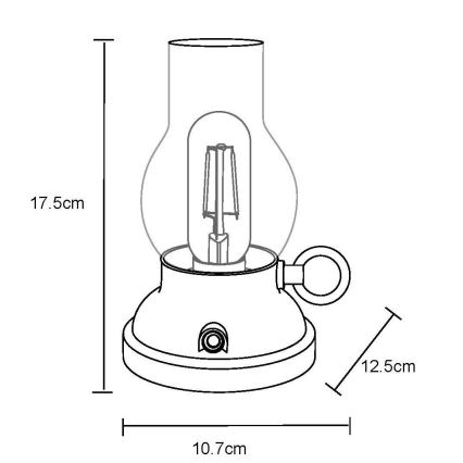 Globo - LED Dimbart uppladdningsbar touchbordslampa LED/1W/3,7V 1200 mAh matt krom