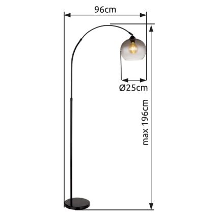 Globo - Golvlampa 1xE27/60W/230V svart