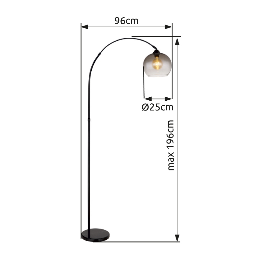 Globo - Golvlampa 1xE27/60W/230V svart