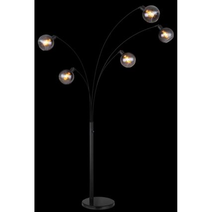 Globo - Golvlampa 5xE27/40W/230V rökig