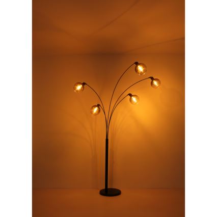 Globo - Golvlampa 5xE27/40W/230V rökig