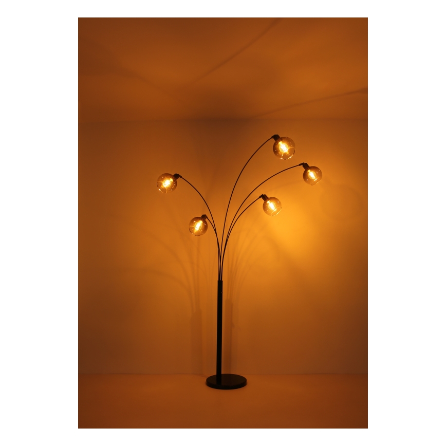Globo - Golvlampa 5xE27/40W/230V rökig