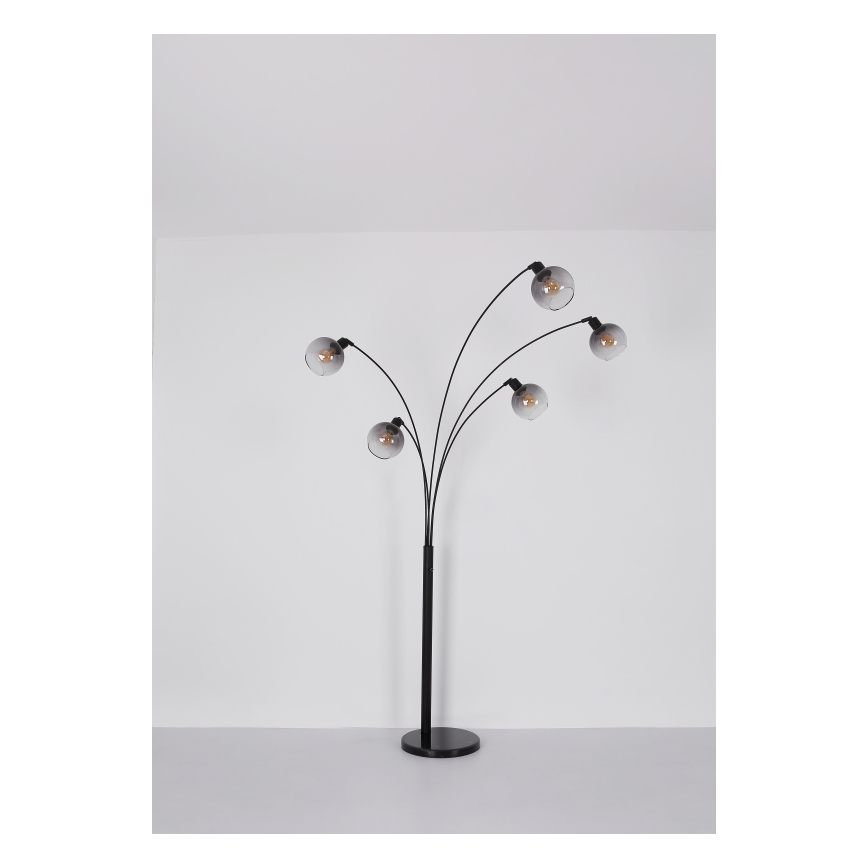 Globo - Golvlampa 5xE27/40W/230V rökig