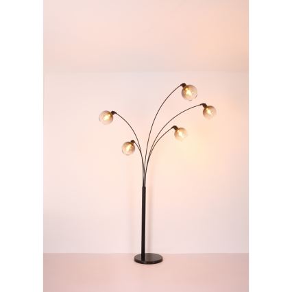Globo - Golvlampa 5xE27/40W/230V rökig
