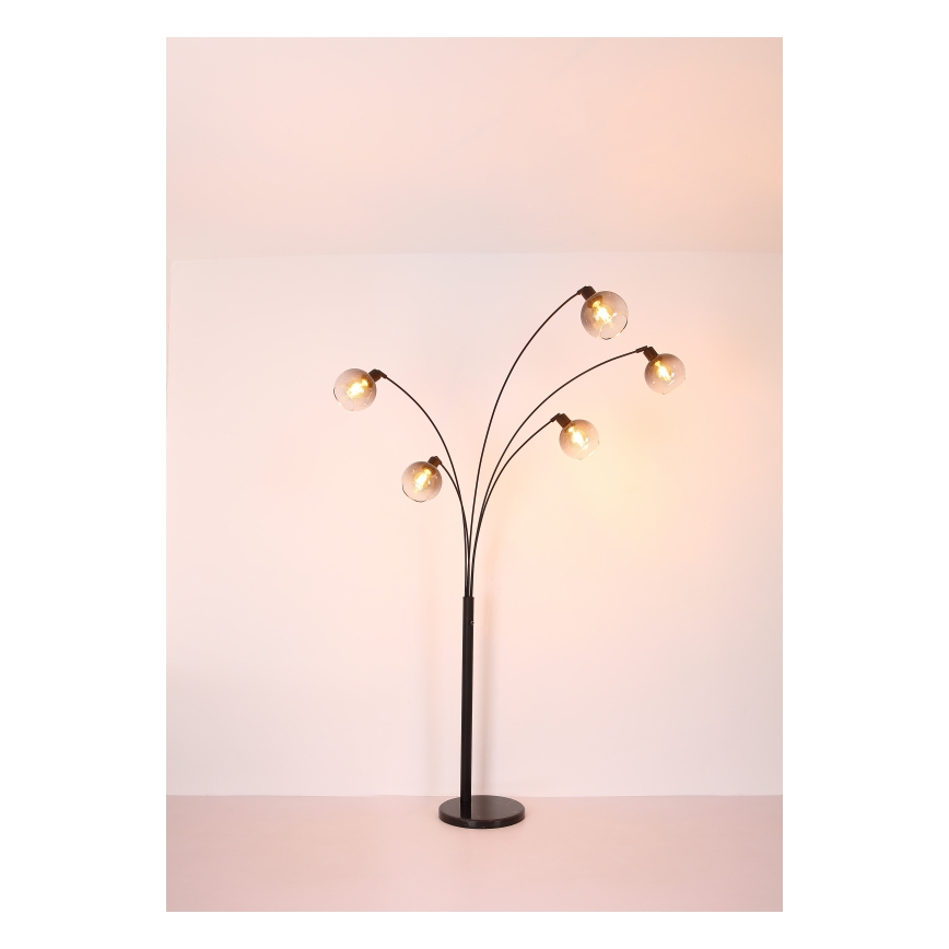 Globo - Golvlampa 5xE27/40W/230V rökig