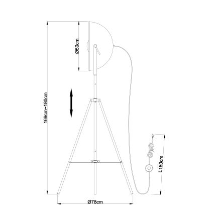 Globo 58286 - Golvlampa XIRENA 1xE27/60W/230V