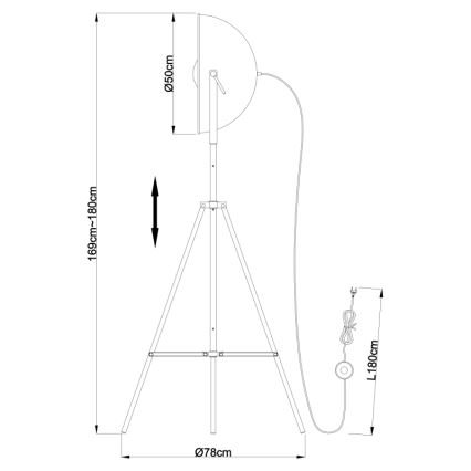 Globo 58287 - Golvlampa XIRENA 1xE27/60W/230V