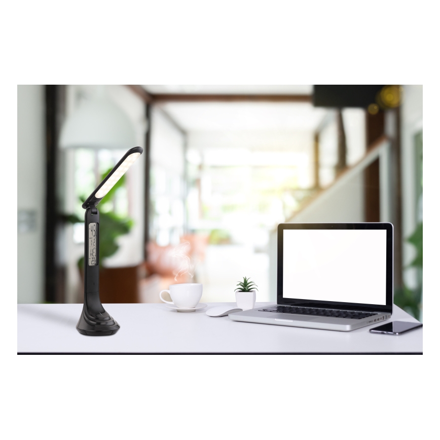 Globo - LED Ljusreglerad uppladdningsbar bordslampa med en display LED/4W/230V 2200 mAh svart