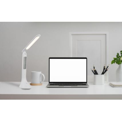 Globo - LED Ljusreglerad uppladdningsbar bordslampa med en display LED/4W/230V 2200 mAh vit