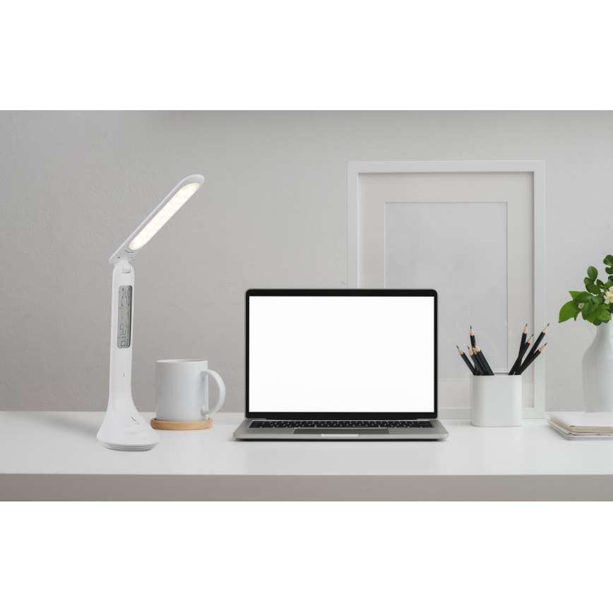 Globo - LED Ljusreglerad uppladdningsbar bordslampa med en display LED/4W/230V 2200 mAh vit
