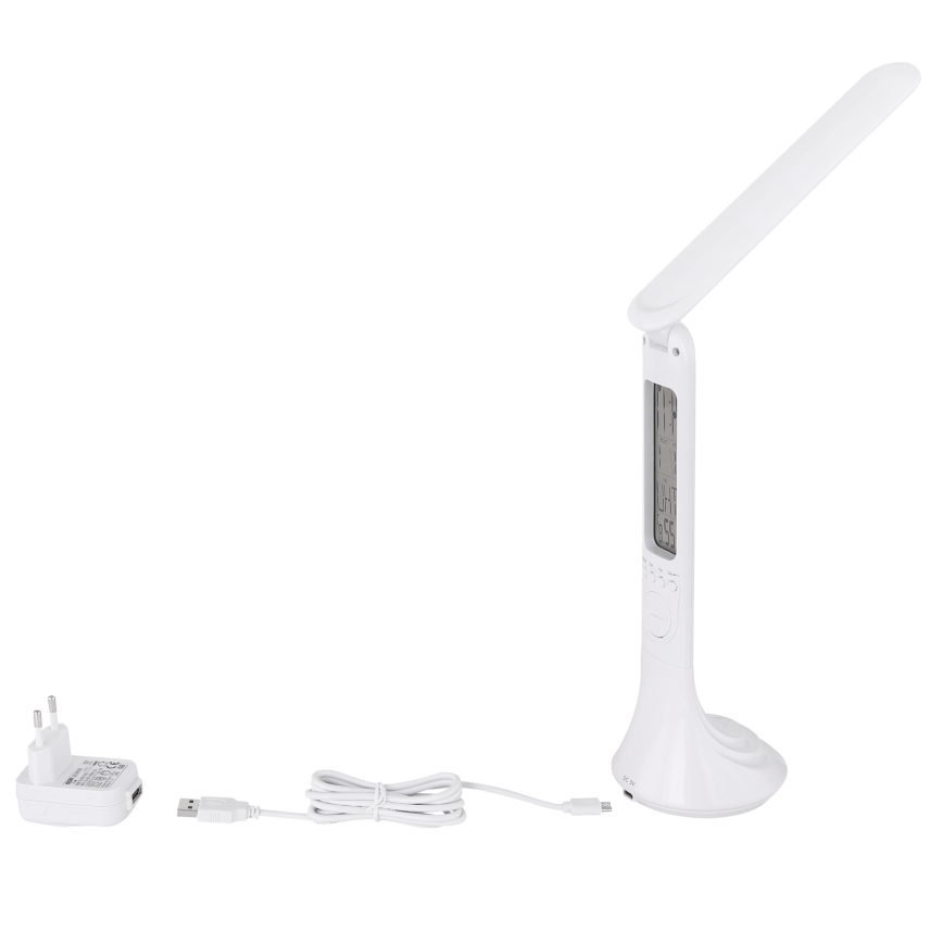 Globo - LED Ljusreglerad uppladdningsbar bordslampa med en display LED/4W/230V 2200 mAh vit