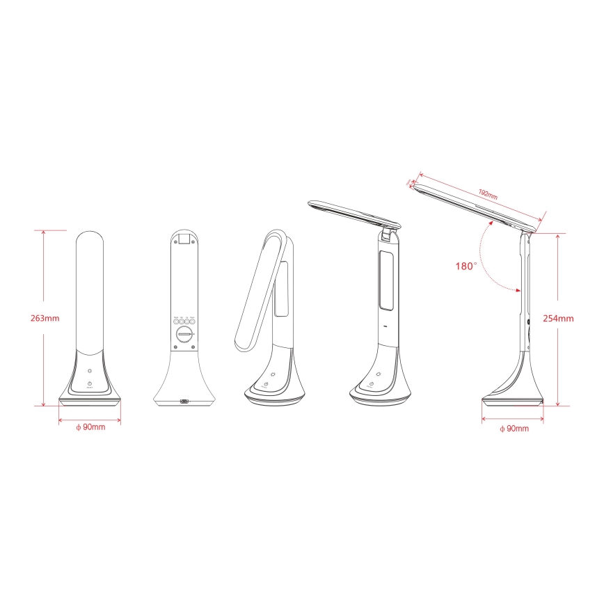 Globo - LED Ljusreglerad uppladdningsbar bordslampa med en display LED/4W/230V 2200 mAh vit