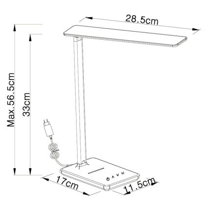 Globo 58400S - LED Dimbar Bordslampa BULLA LED/5W/230V