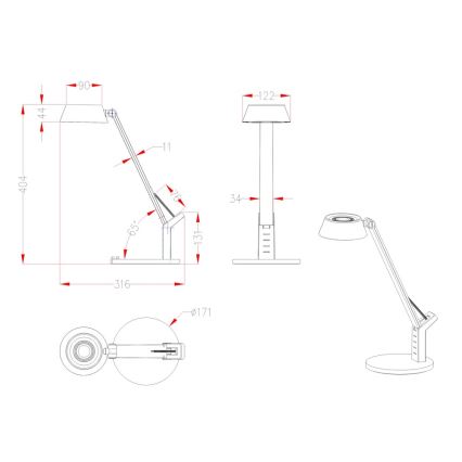 Globo 58423 - LED Dimbar Bordslampa URSINO LED/8W/230V