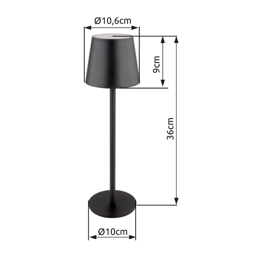 Globo - LED Ljusreglerad beröring utomhus lampa LED/3W/3,7V IP44 1800mAh + USB svart