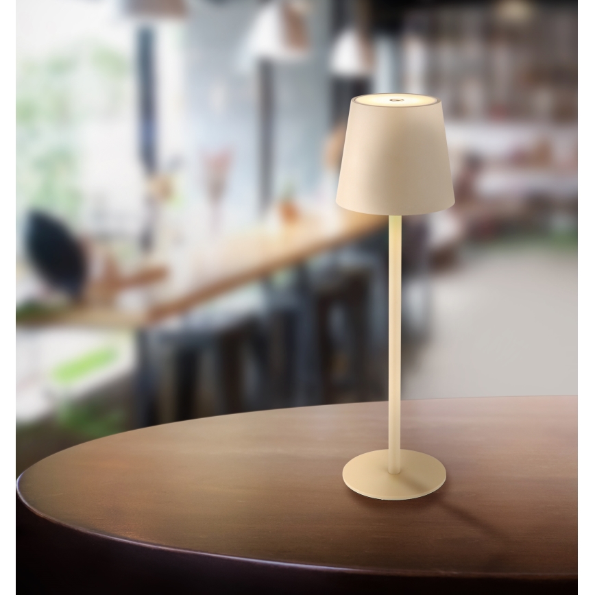 Globo - LED Ljusreglerad beröring utomhus lampa LED/3W/3,7V IP44 1800 mAh USB beige