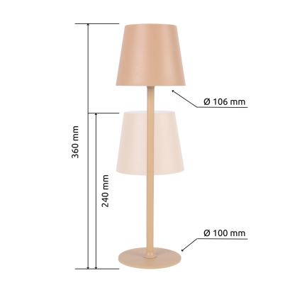Globo - LED Ljusreglerad beröring utomhus lampa LED/3W/3,7V IP44 1800 mAh USB beige