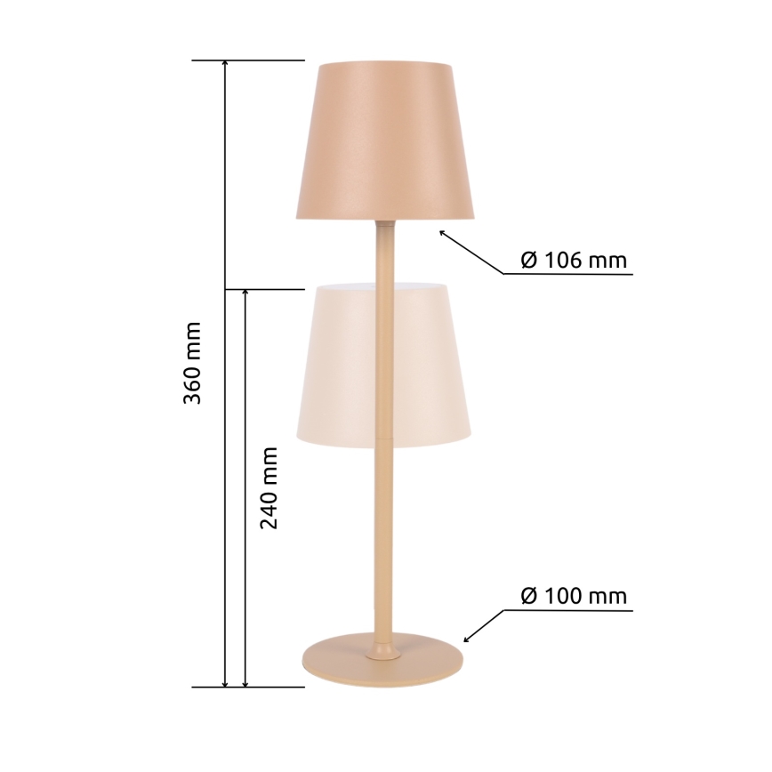 Globo - LED Ljusreglerad beröring utomhus lampa LED/3W/3,7V IP44 1800 mAh USB beige