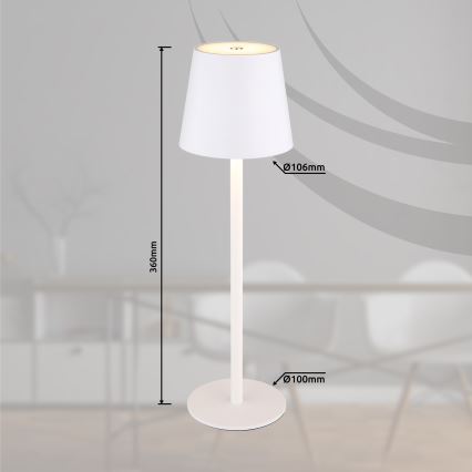 Globo - LED Ljusreglerad beröring utomhus lampa LED/3W/3,7V IP44 1800 mAh USB vit