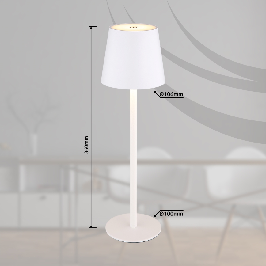 Globo - LED Ljusreglerad beröring utomhus lampa LED/3W/3,7V IP44 1800 mAh USB vit